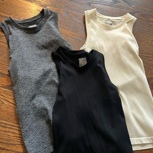 3 Extra small Athleta ribbed tank tops.